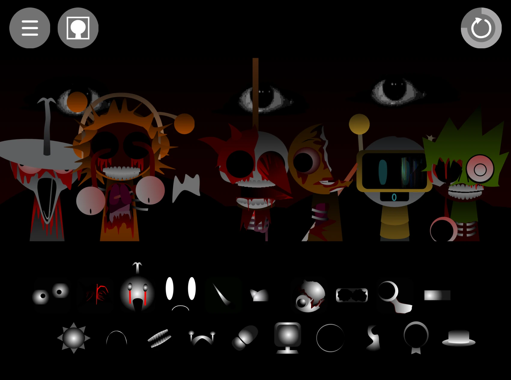 Sprunki Phase 3 Definitive Reskin gameplay screen showing character selection