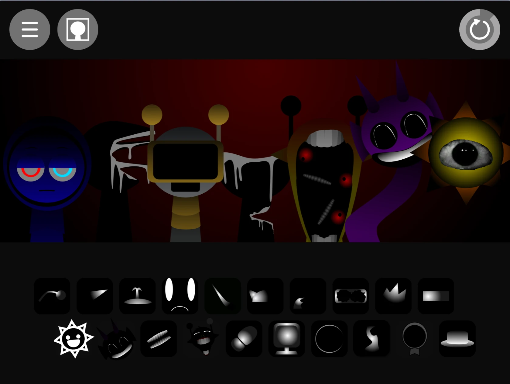 Multiple Sprunki characters making music together