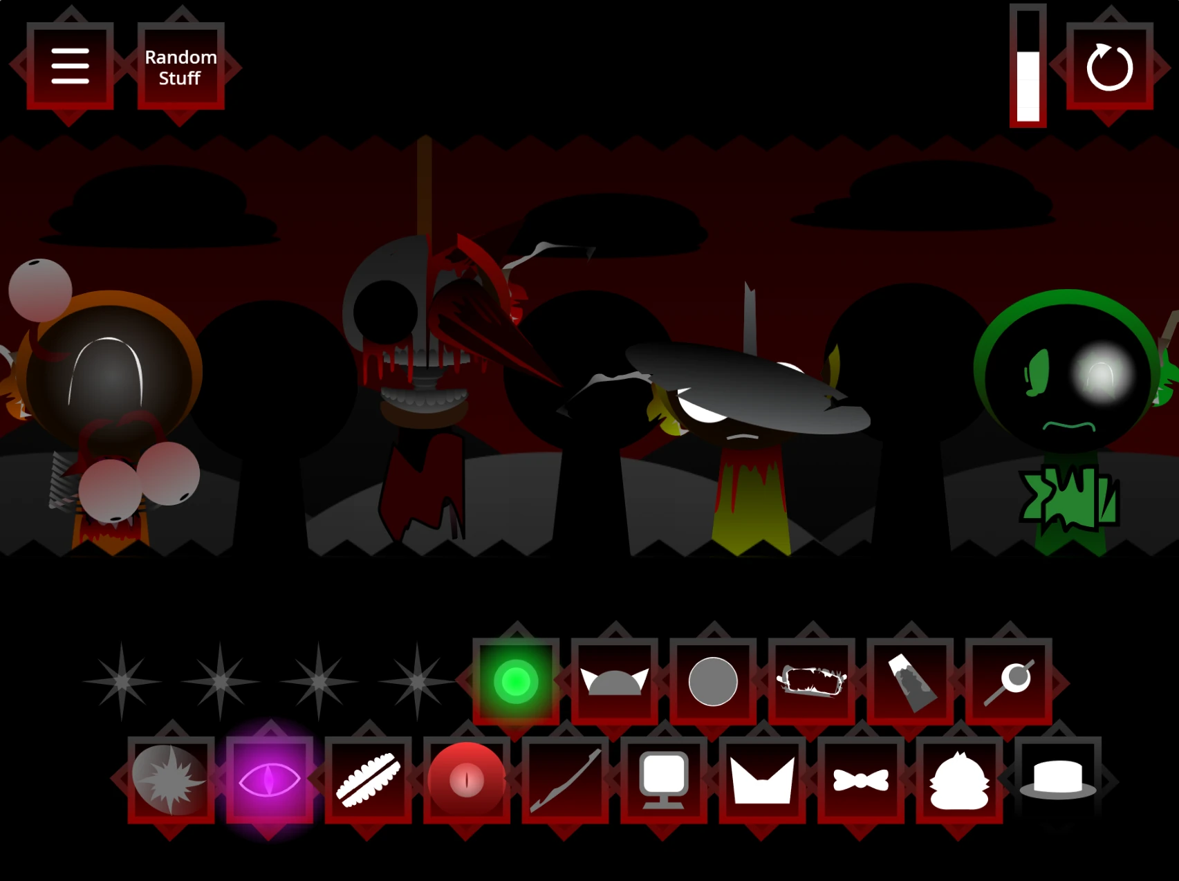 Sprunki Phase 5 music mixing interface with multiple characters