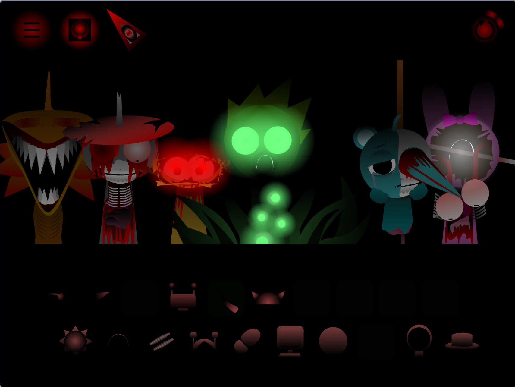 Sprunki Phase 6 V1 music composition interface with multiple tracks