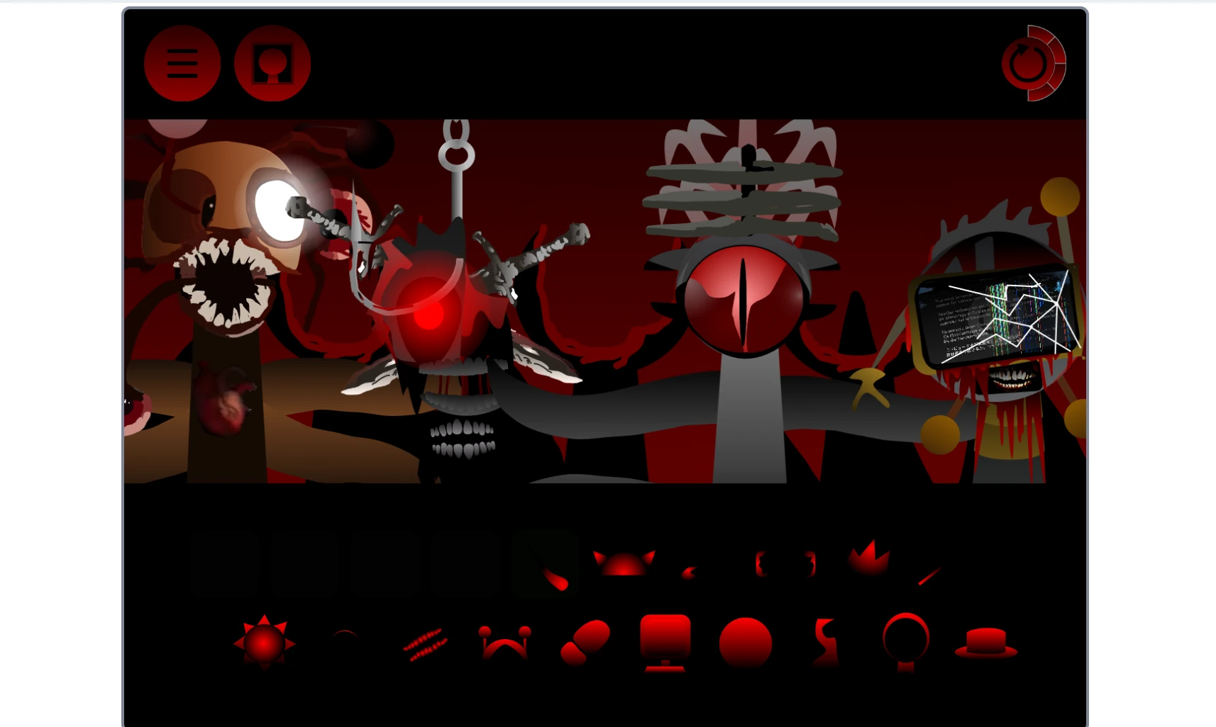 Music mixing interface in Sprunki Phase 6 Remastered