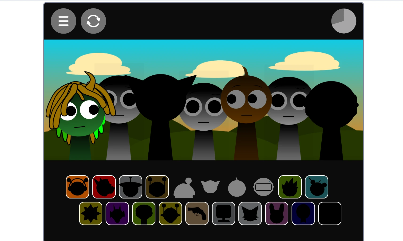 Sprunki Phase 1.2 music creation interface