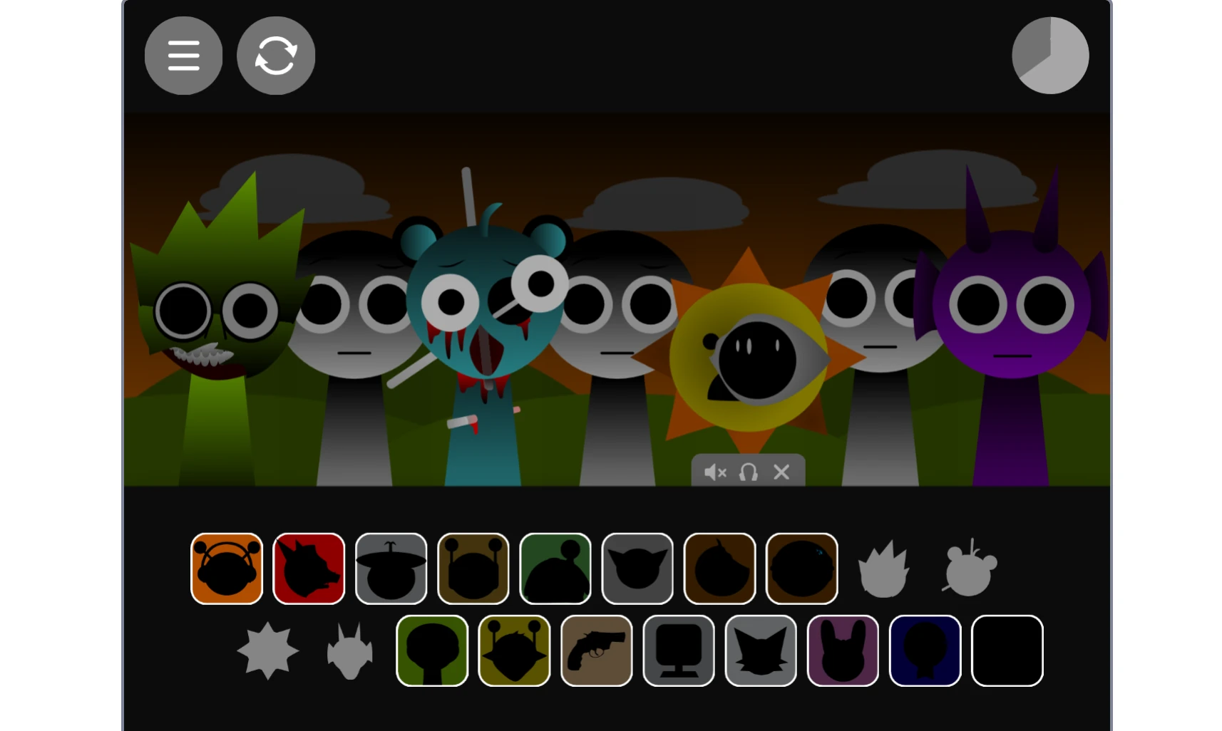 Sprunki Phase 1.7 sound selection and character assignment