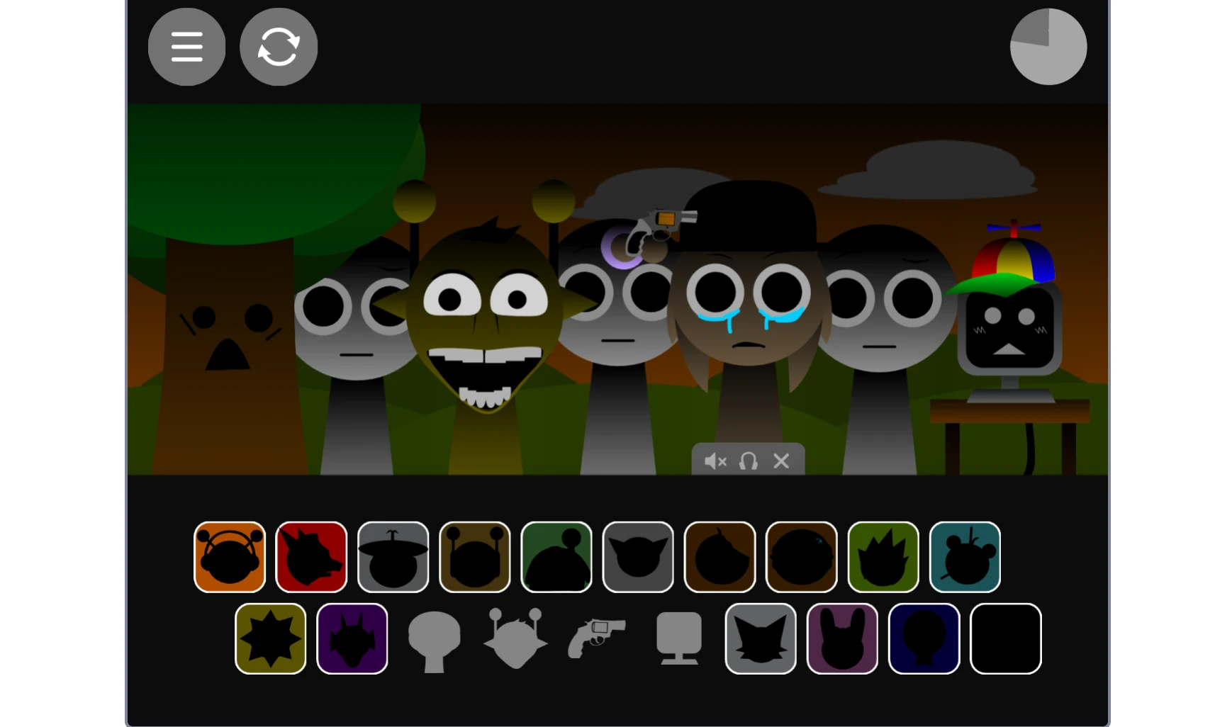 Sprunki Phase 1.7 online sound mixing interface