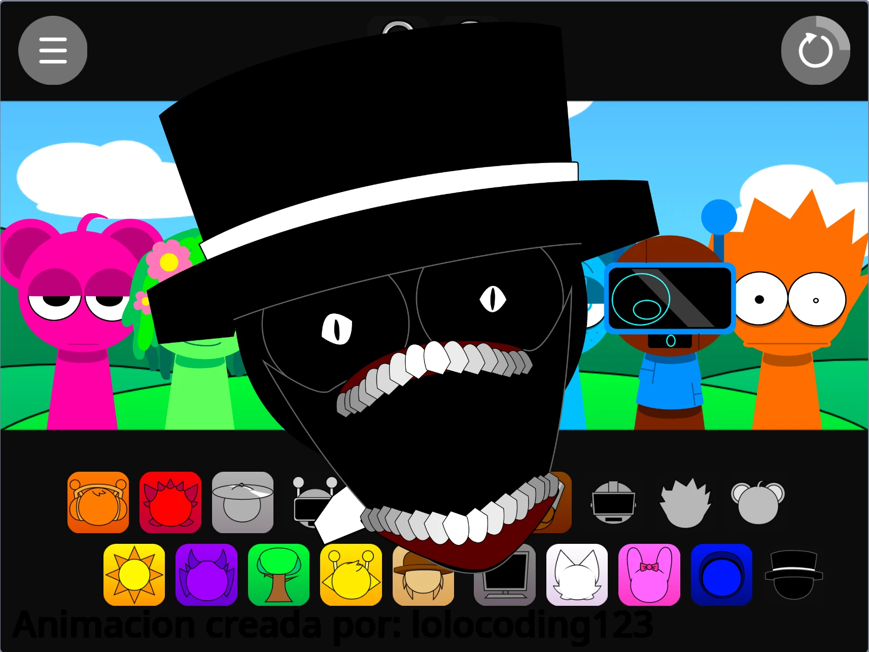 Different character icons in Sprunki Piramixed Colors