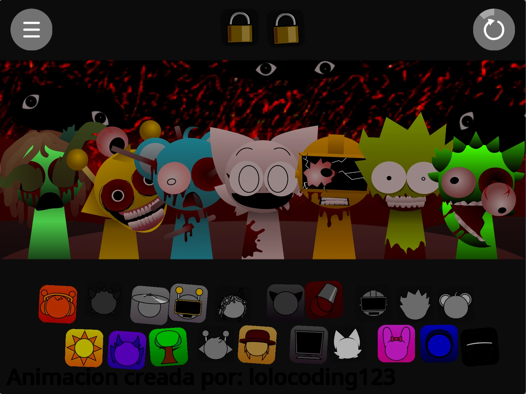 Final combo creation screen in Sprunki Piramixed Colors