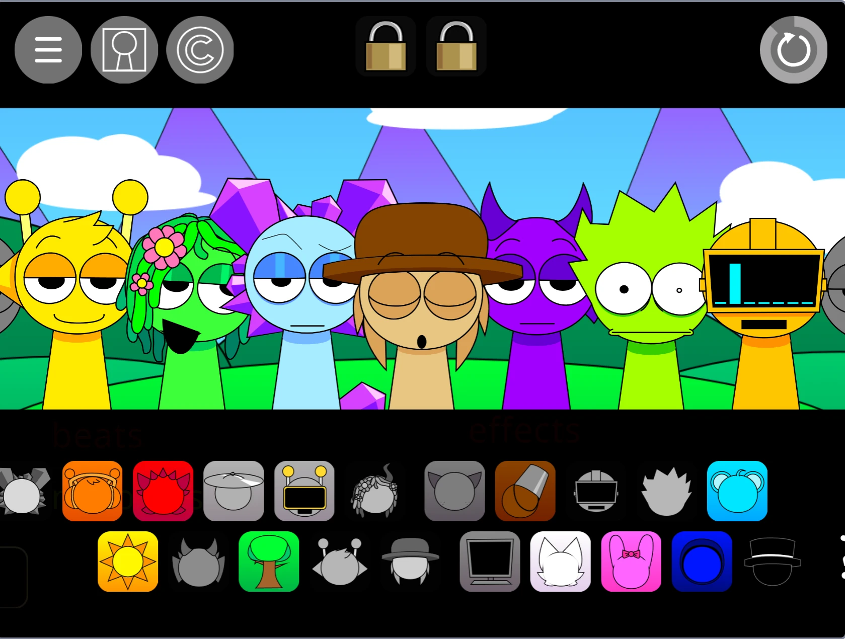 Different Sprunki Pyramixed character variations