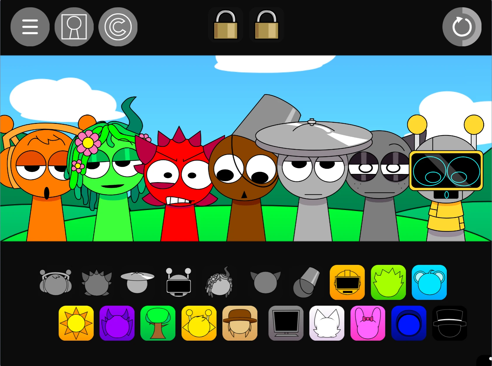 Sprunki Pyramixed 0.9 Alive gameplay creating music beats