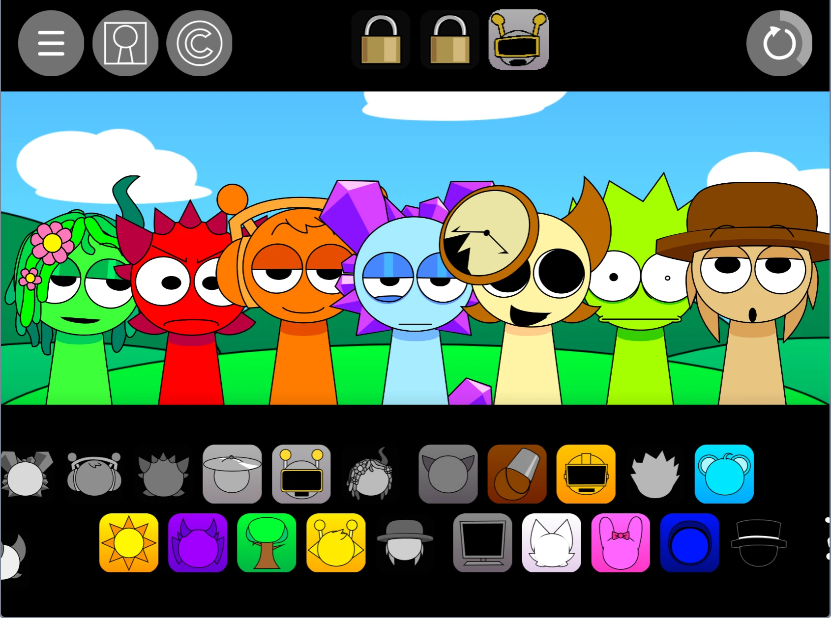 Sprunki Pyramixed game on mobile device