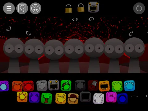 Sprunki Pyramixed 0.9 But Animated music game logo