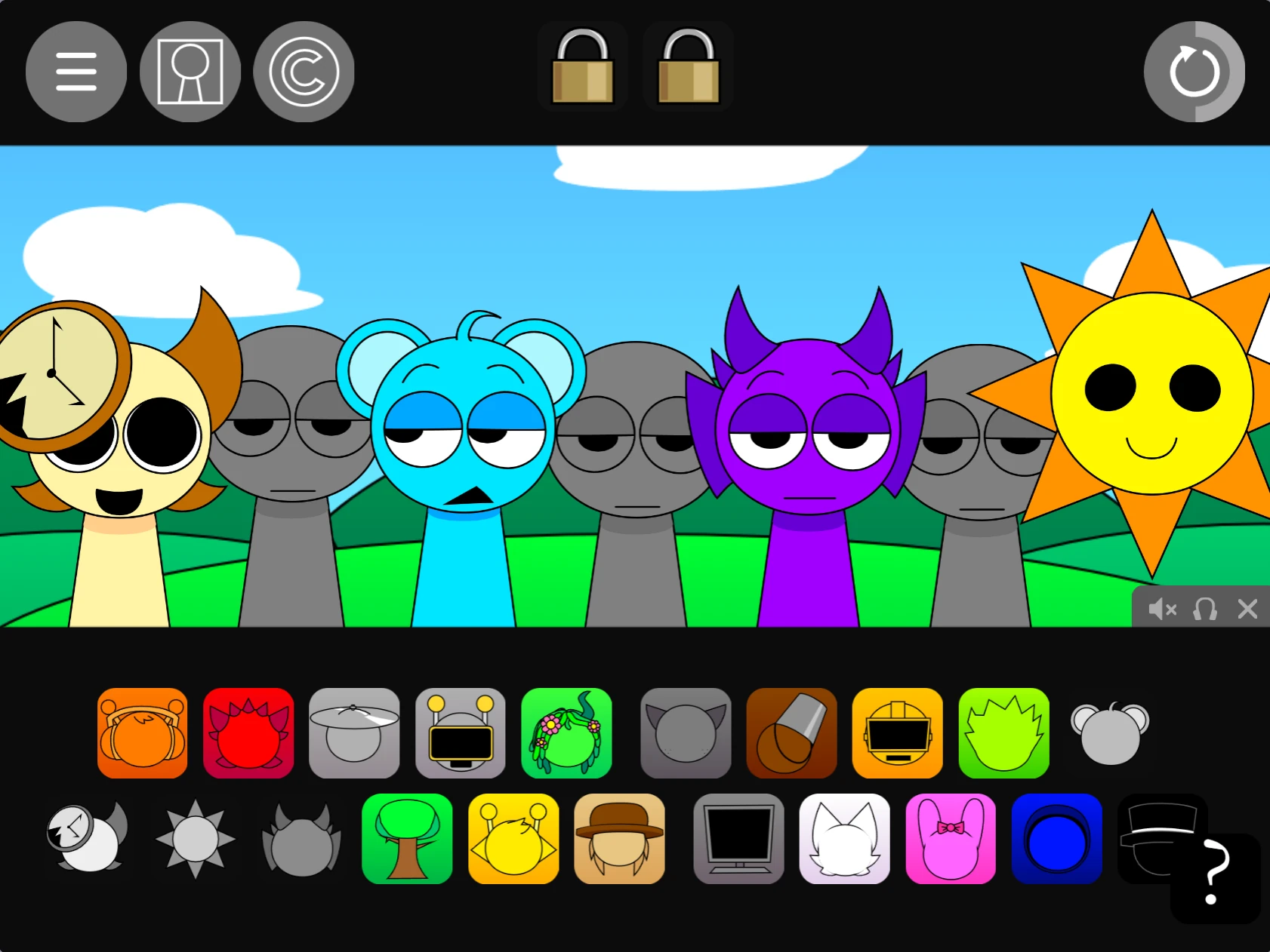Sprunki Pyramixed 0.9 music mixing with modified characters