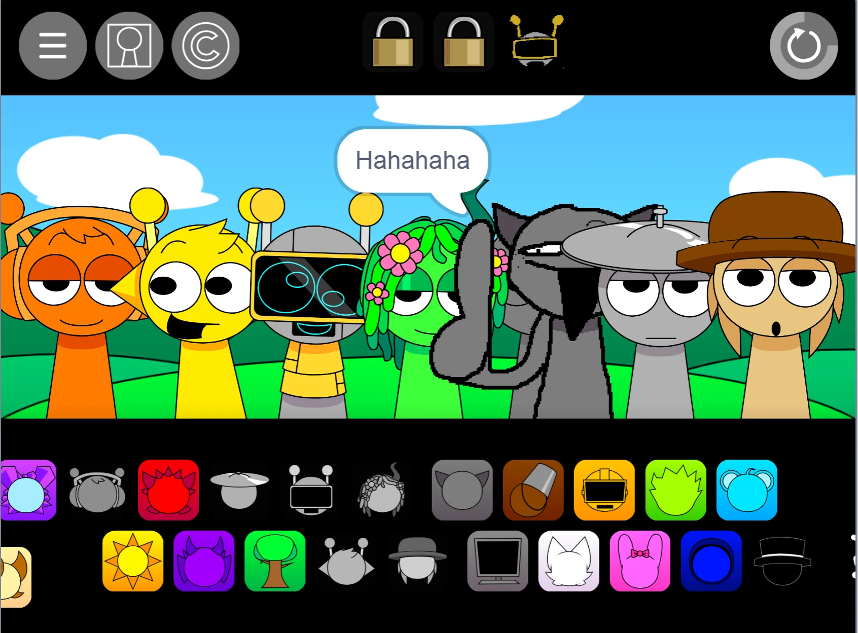 Sprunki Pyramixed 0.9 Temu Funbot remix gameplay with robot character