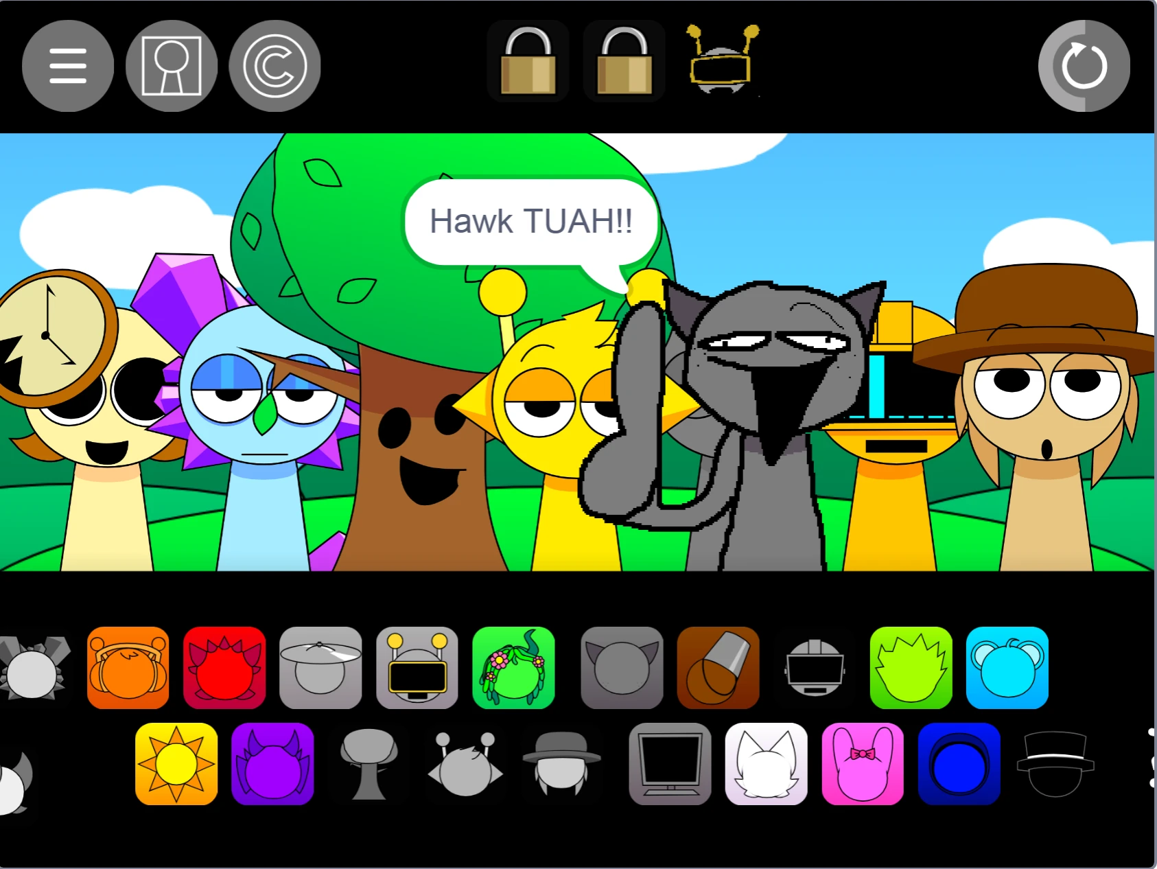 Sprunki Temu Funbot sound mixing with robotic effects