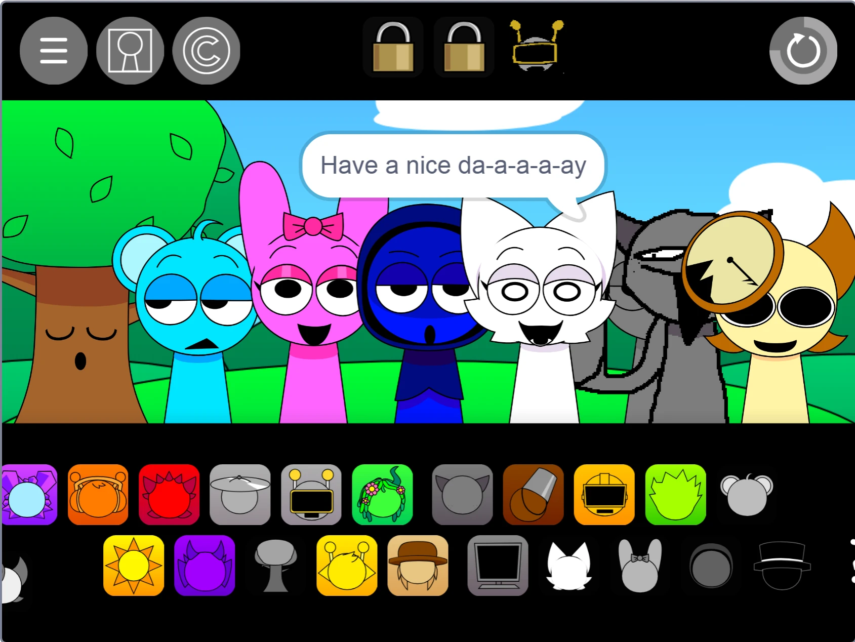 Sprunki Temu Funbot remix character animations and movements