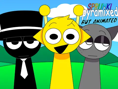Sprunki Pyramixed 0.9 but TPSG Animated It rhythm music game cover