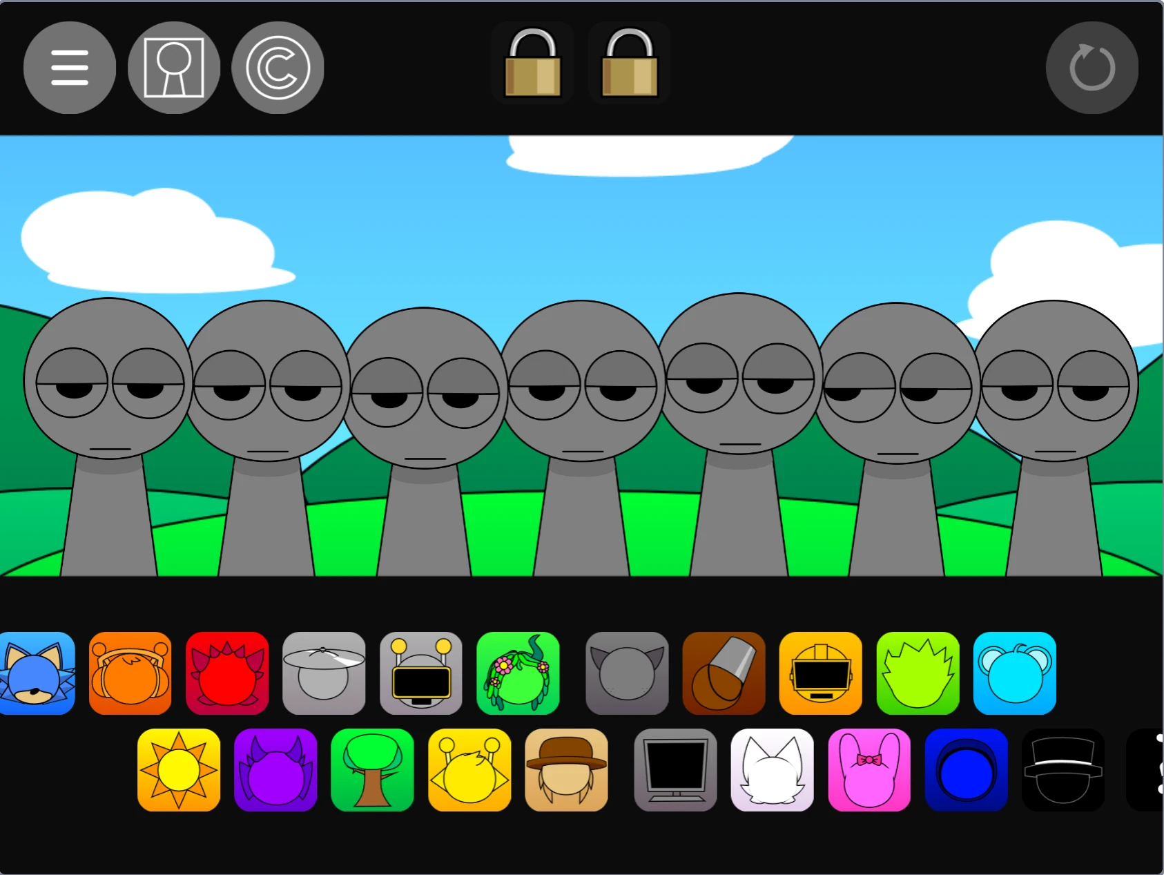 Sprunki Pyramixed 0.9 But With My OC gameplay screen