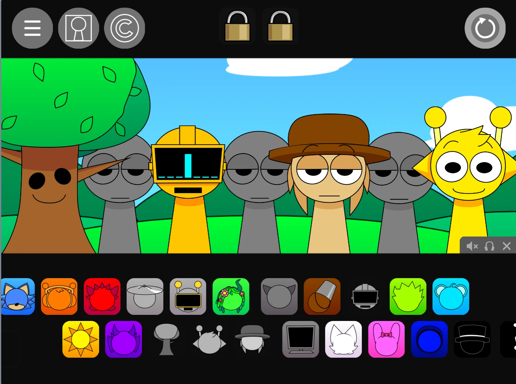 Custom character selection in Sprunki Pyramixed 0.9