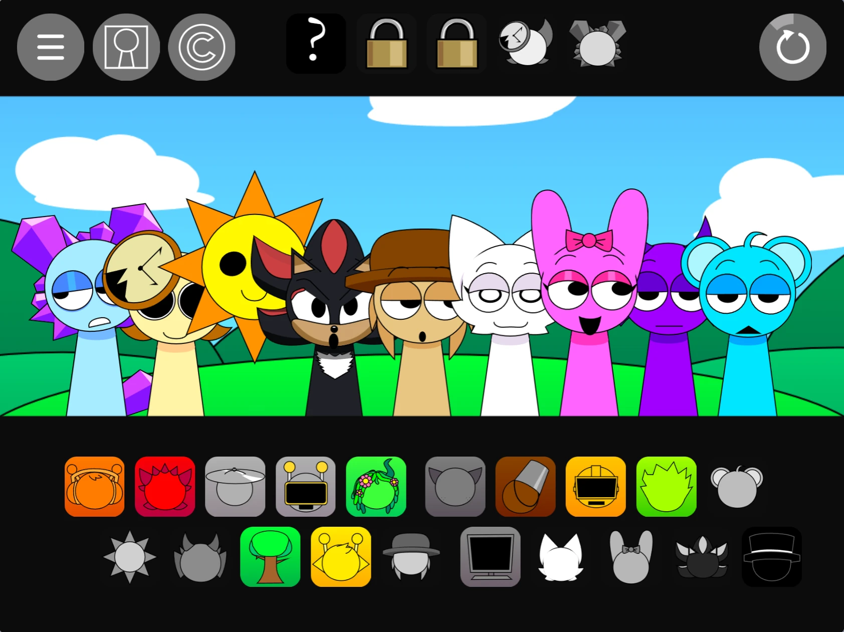 multiple gameplay elements with shadow effects active