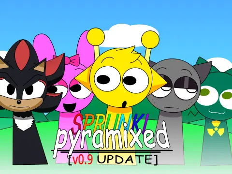 Sprunki Pyramixed Shadow Edition Game Logo - Mysterious Sounds and Effects