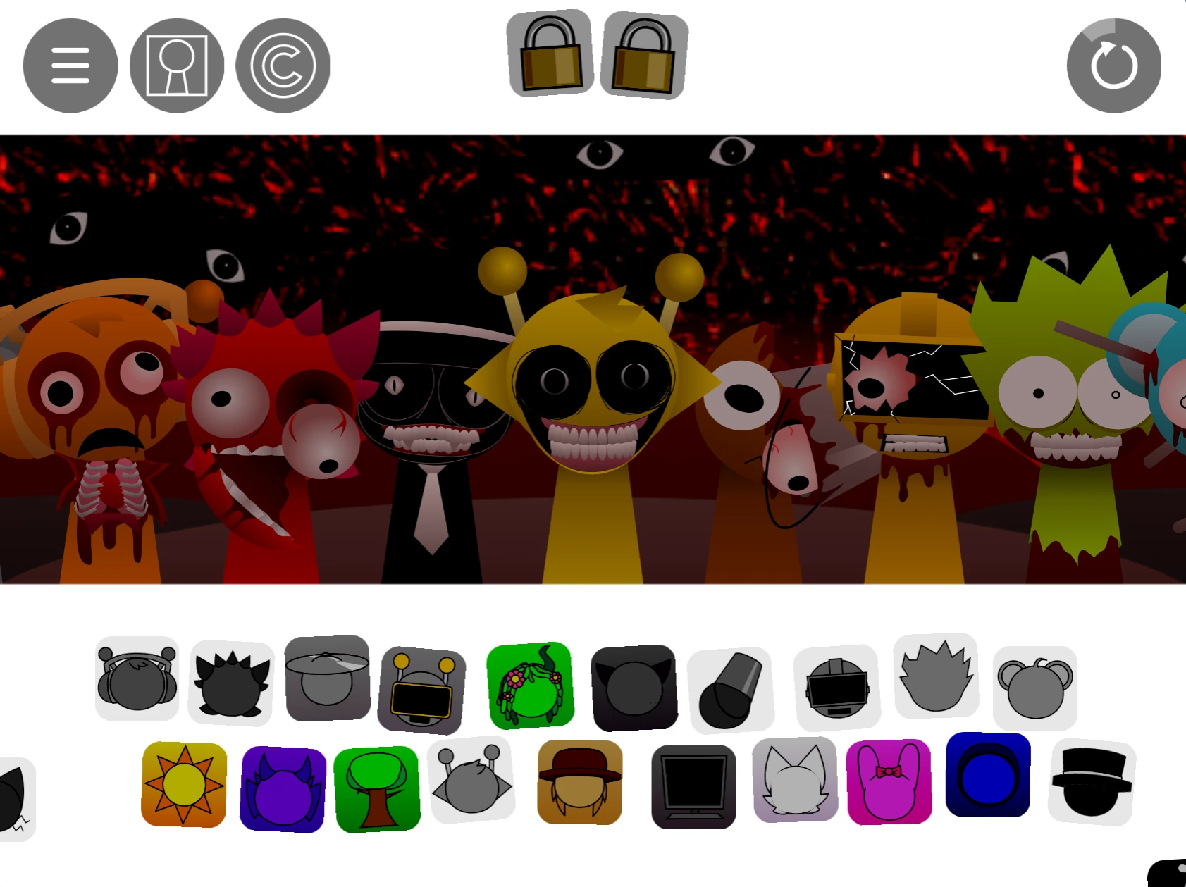 Multiple character sound options in free Sprunki Pyramixed