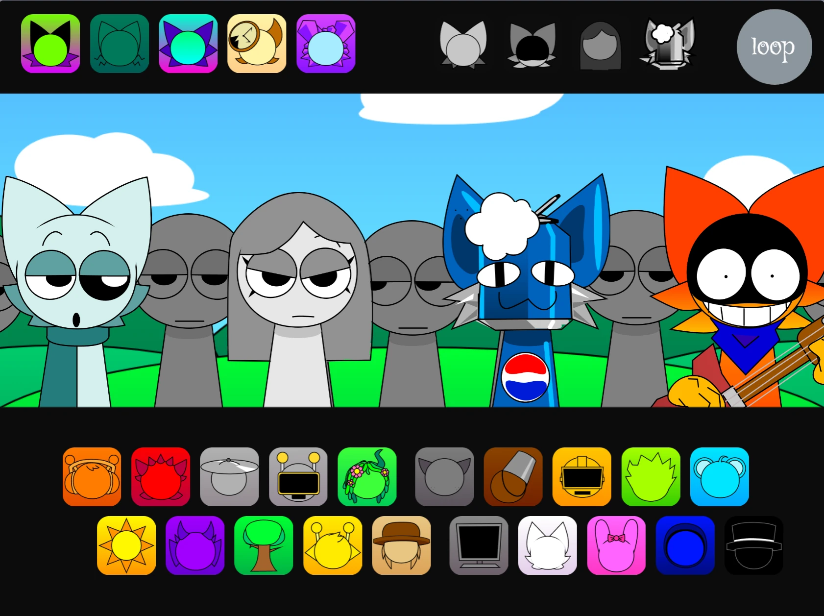 Full animated Sprunki Pyramixed 0.9 retake remix gameplay