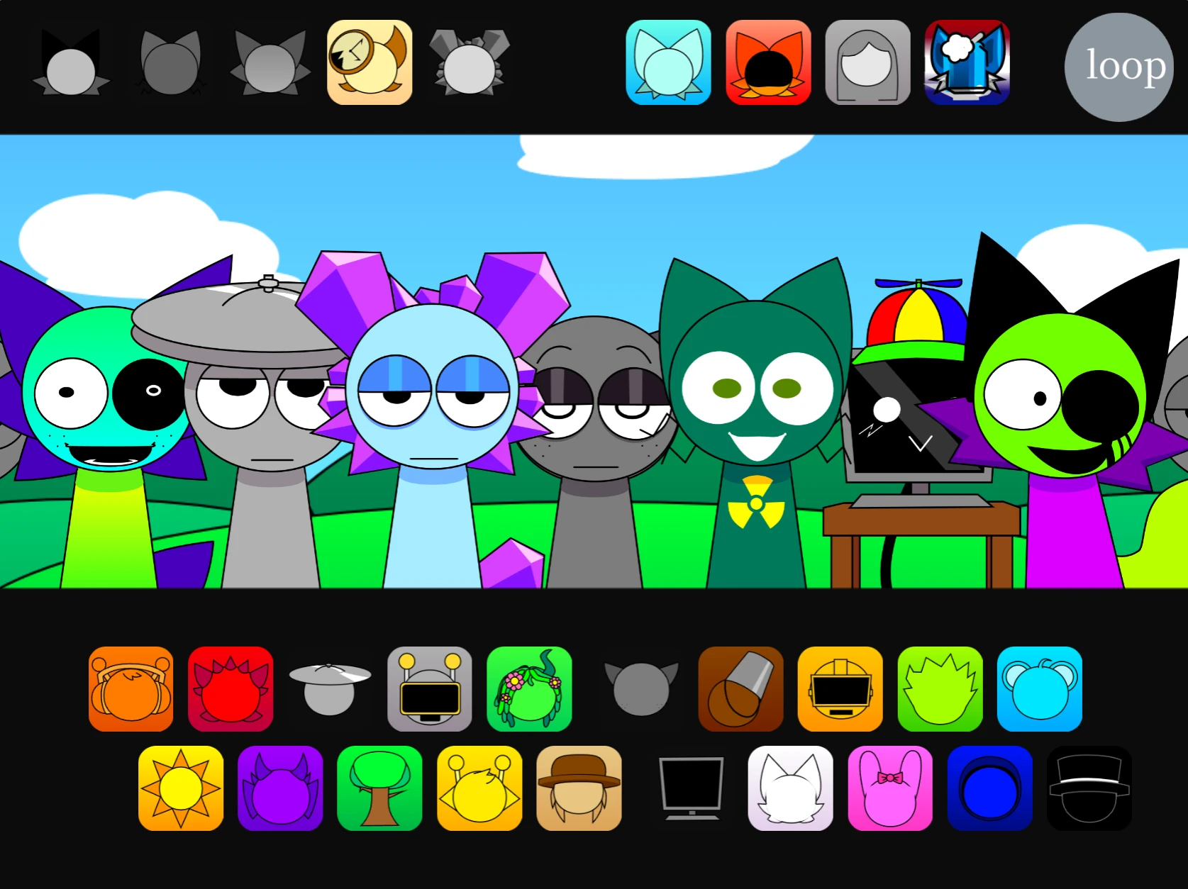 Enhanced sound selection menu in Sprunki Pyramixed retake version