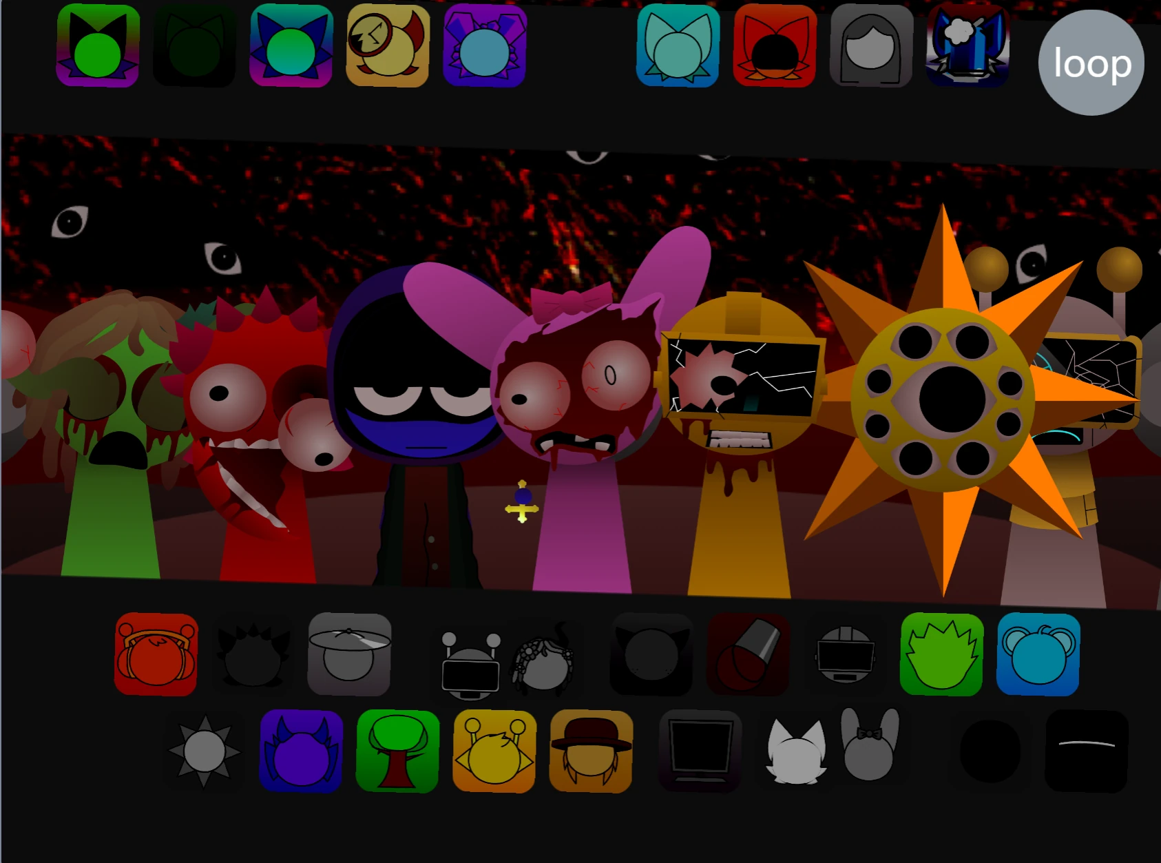 Special visual effects in Sprunki Pyramixed retake remix