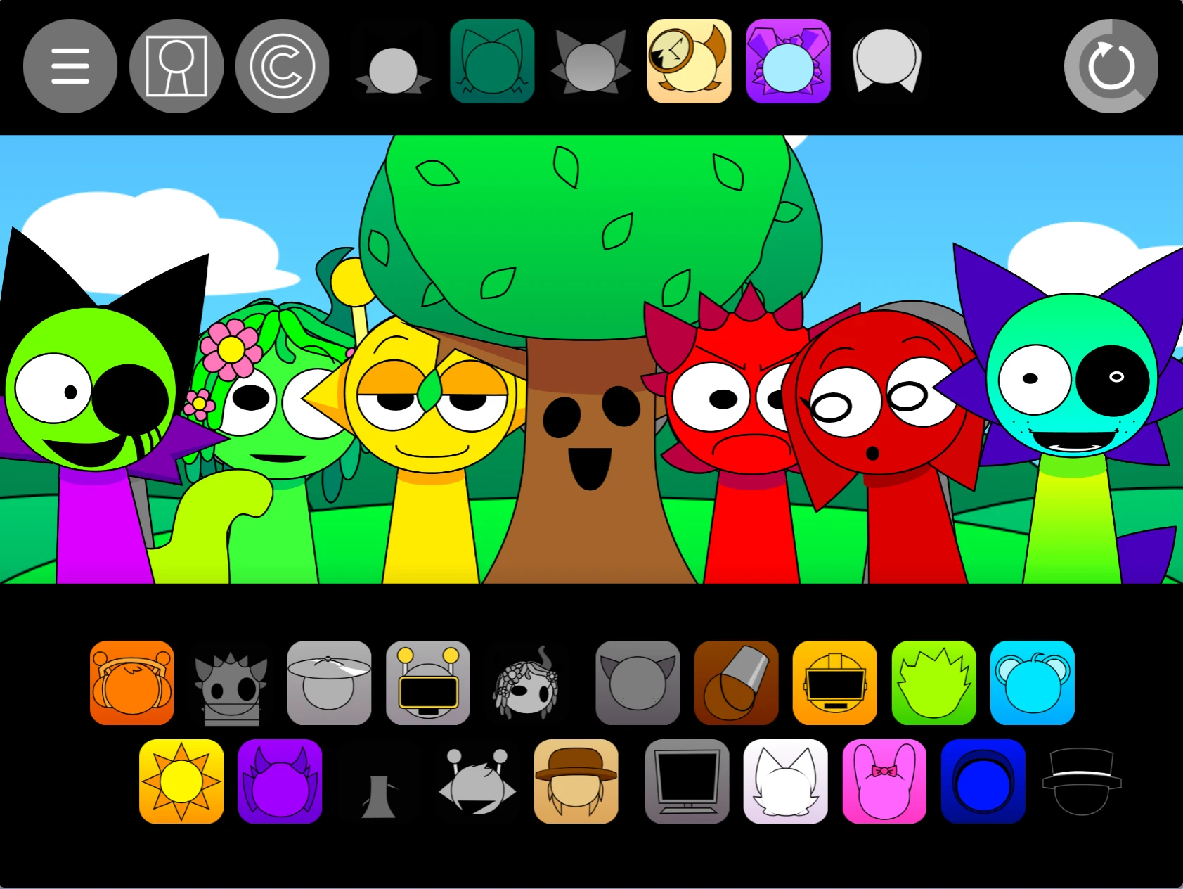 Sprunki Pyramixed 0.9 sound mixing and character interaction