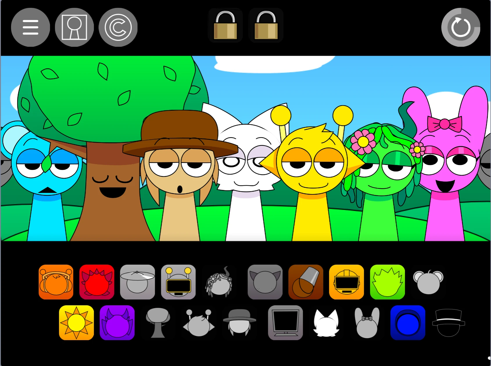 Sprunki Pyramixed 0.9 OC But Fixed character creator interface