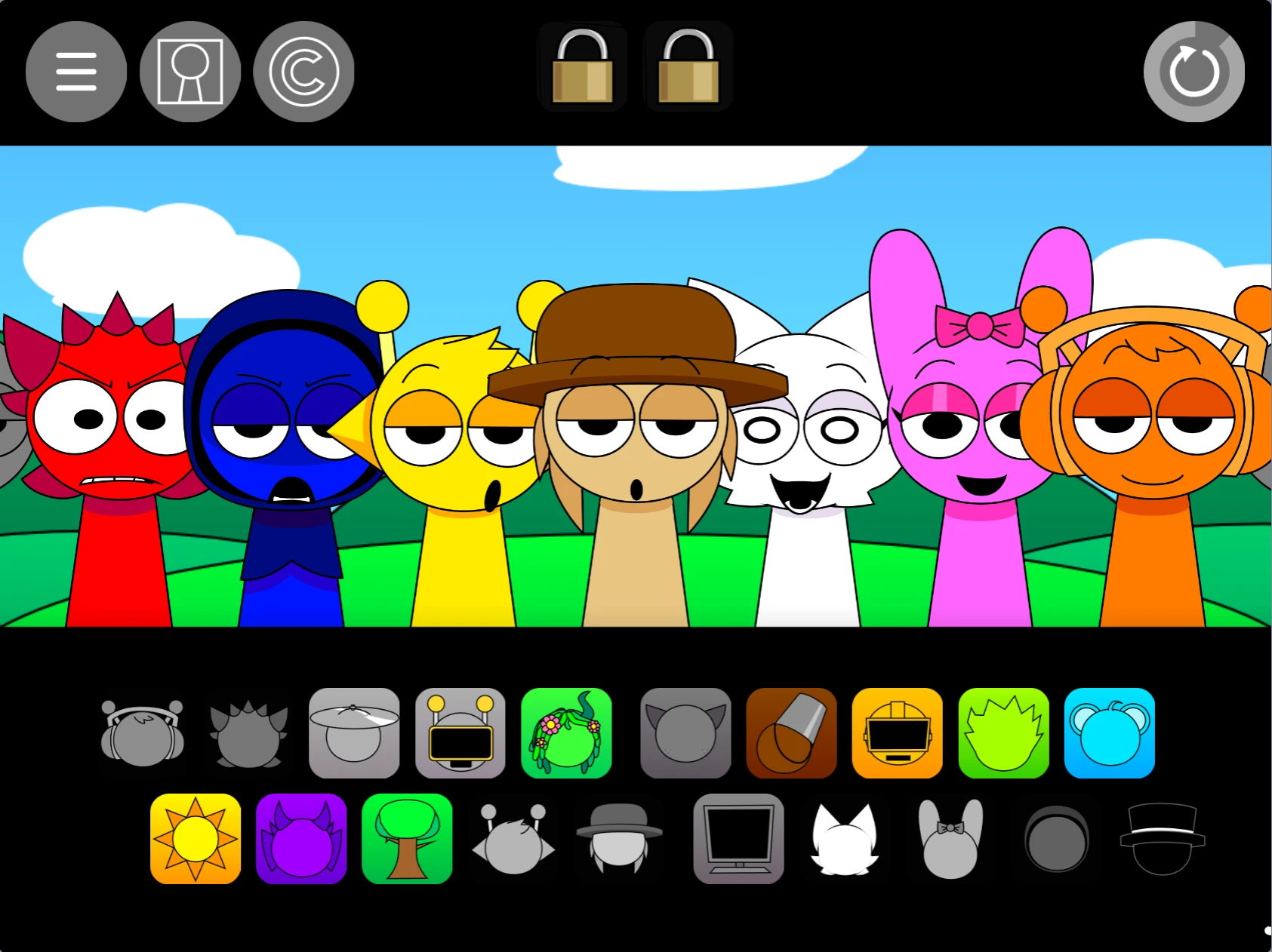 Custom character designs in Sprunki Pyramixed fixed version