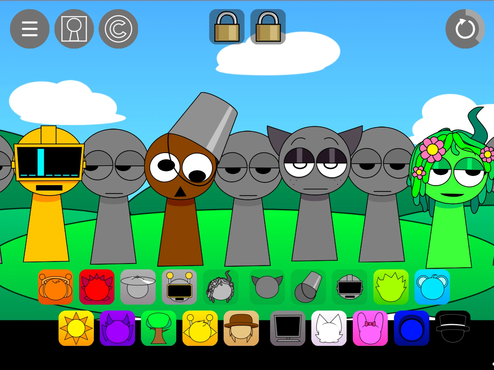 Character customization in Sprunki Pyramixed 0.9 OC