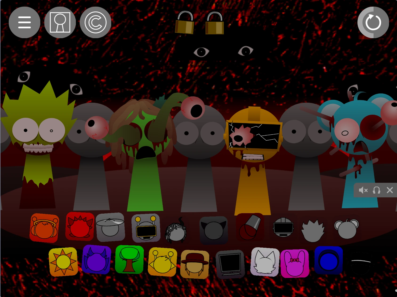 Music creation with multiple characters in Sprunki Pyramixed 0.9 OC