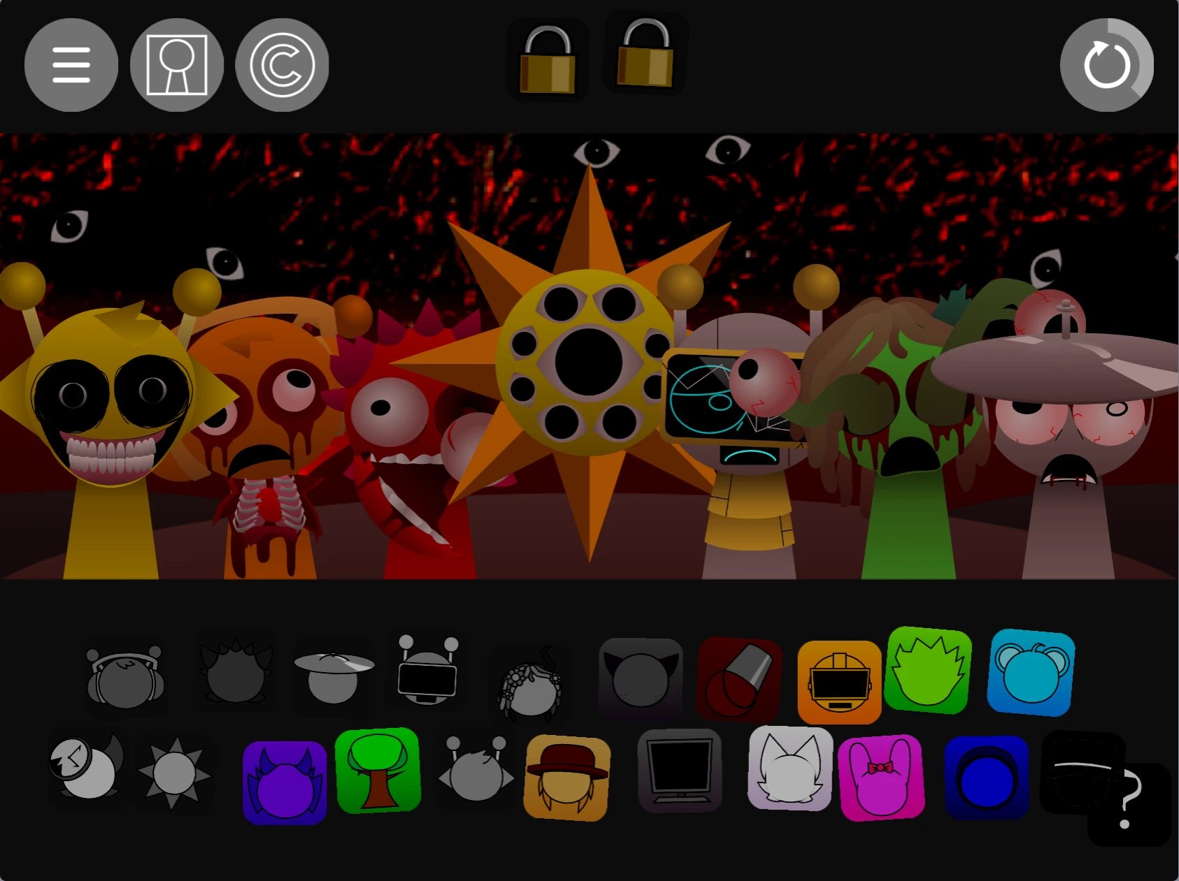 blue and green icon combination in game