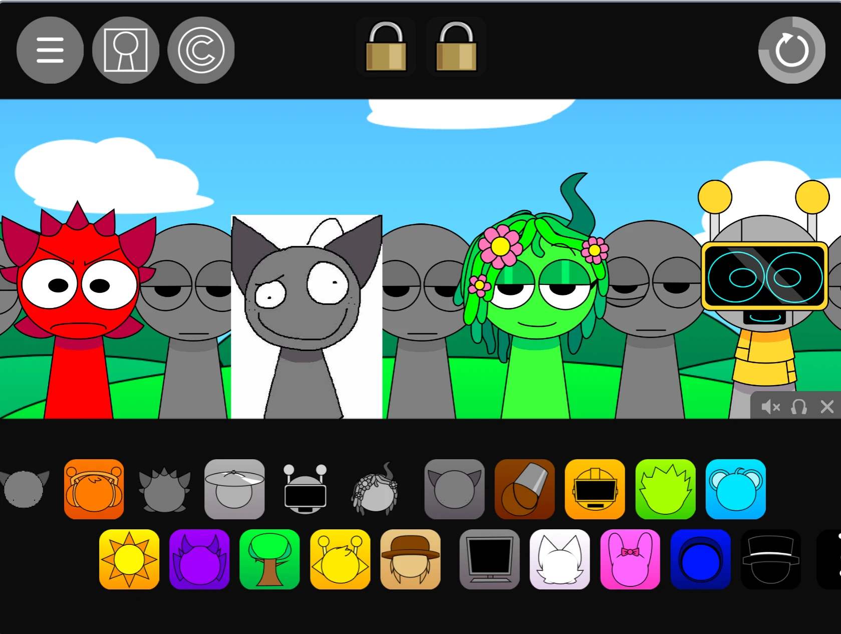 Sprunki Pyramixed 0.9 Temu Gray edition with gray theme