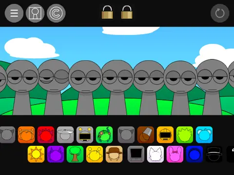 Sprunki Pyramixed 0.9 Temu Gray edition music creation game