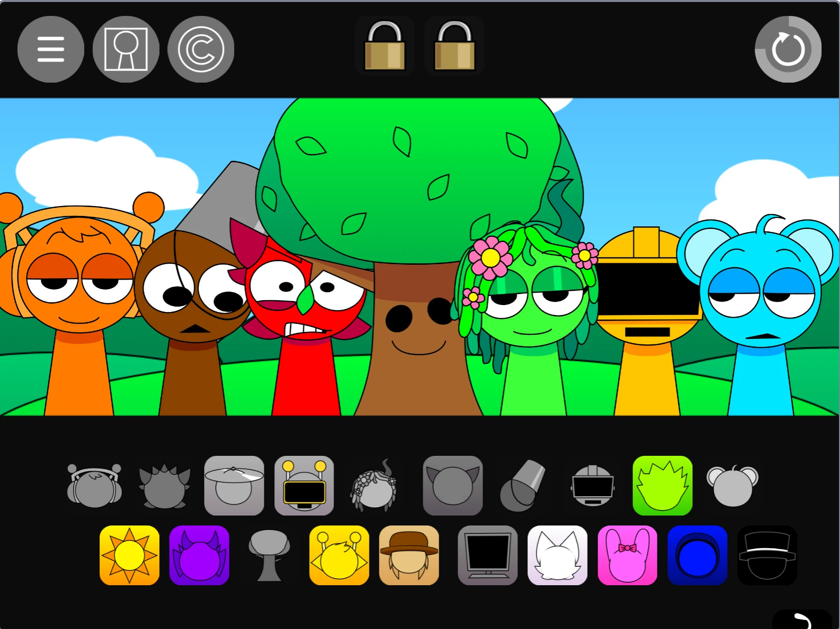 Sprunki Pyramixed 0.9 Update music mixing interface