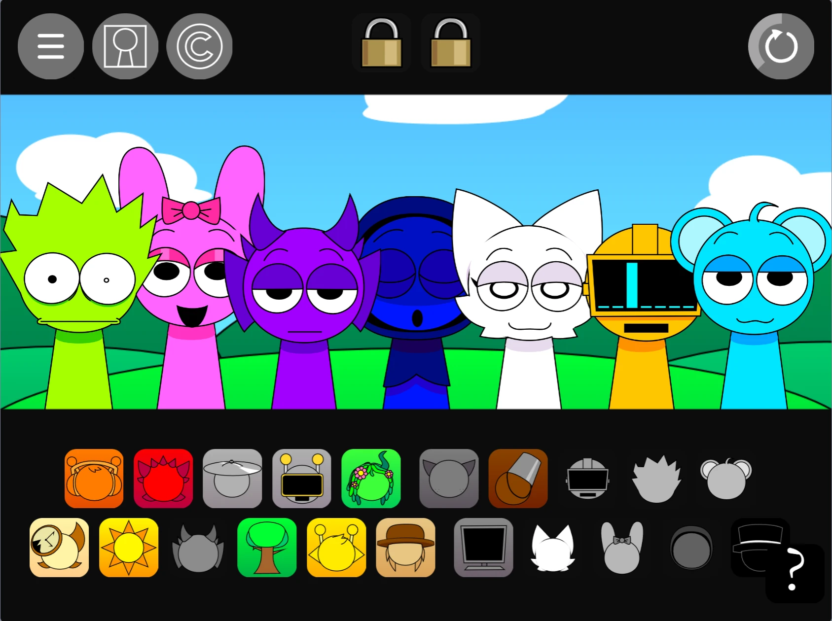 Full screen Sprunki Pyramixed gameplay