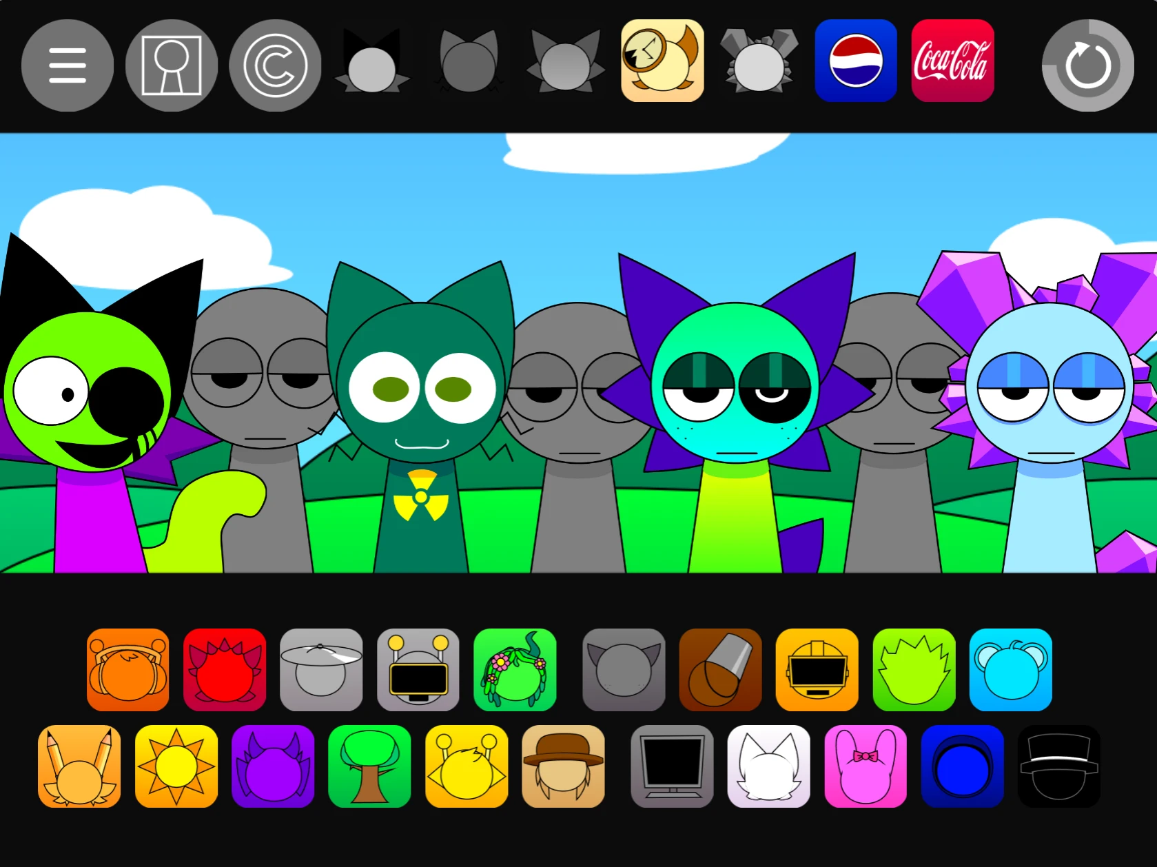 Sprunki Pyramixed V2 music creation process