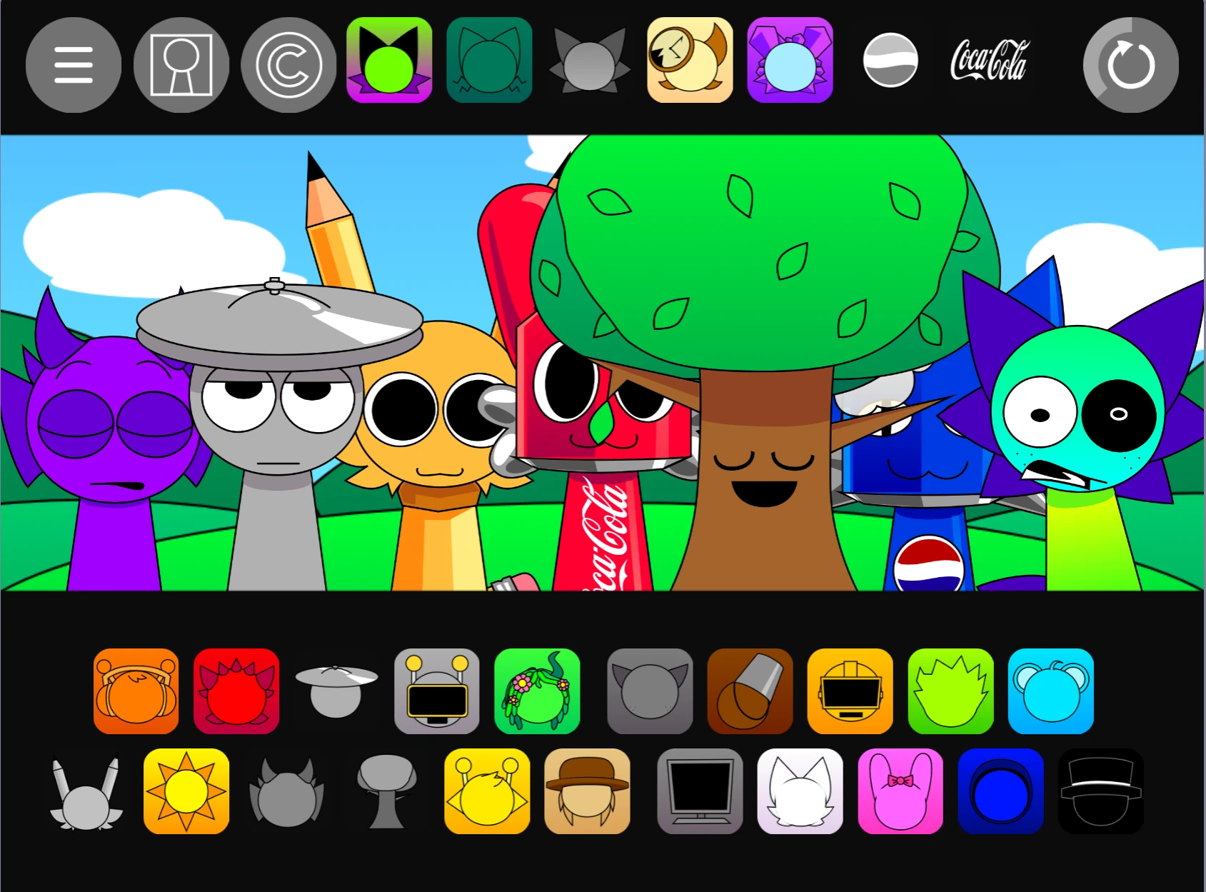 sprunki pyramixed game with multiple sound layers active