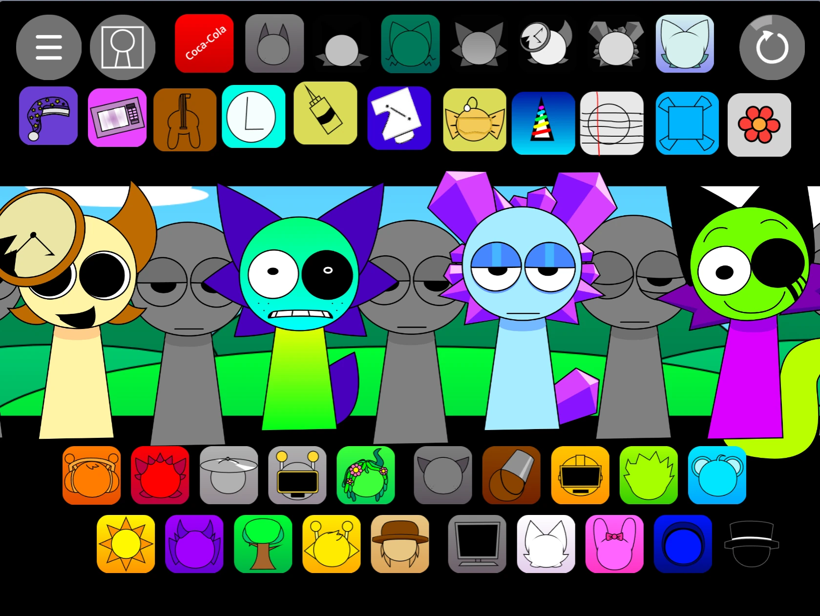 Sprunki Pyramixed 0.9 V2 music mixing options