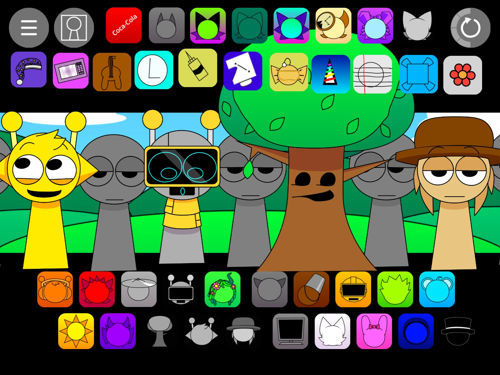 Sprunki Pyramixed 0.9 V2 sound effects menu