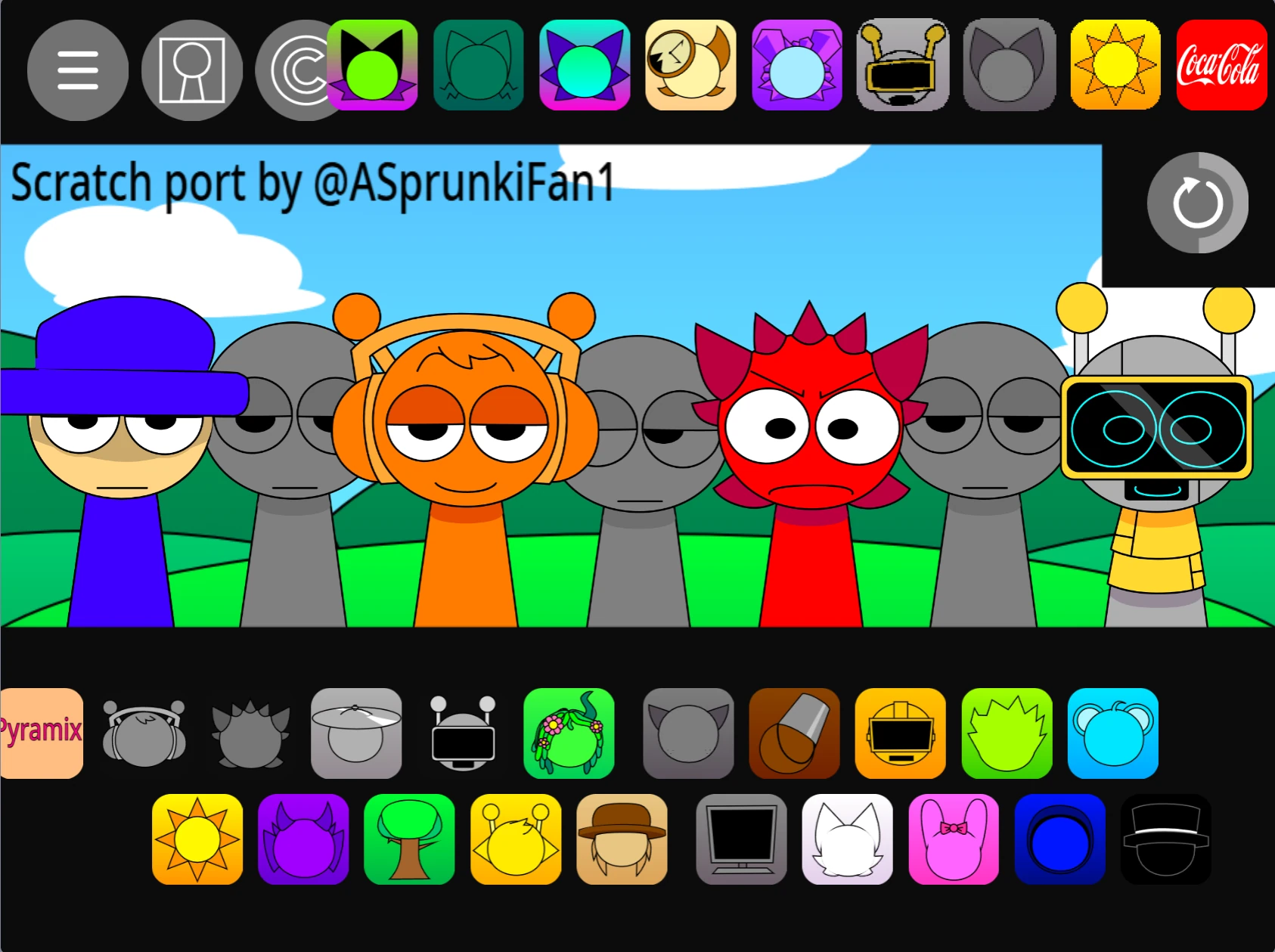 Sprunki Pyramixed 0.9 v3 showing special effects and animations