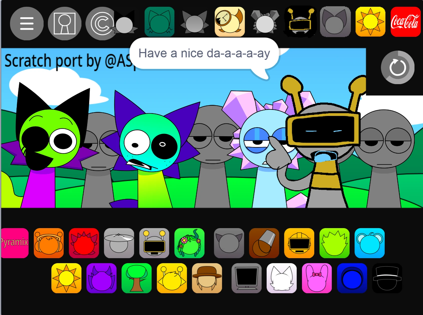 Sprunki Pyramixed 0.9 v3 character close-up showing detailed design