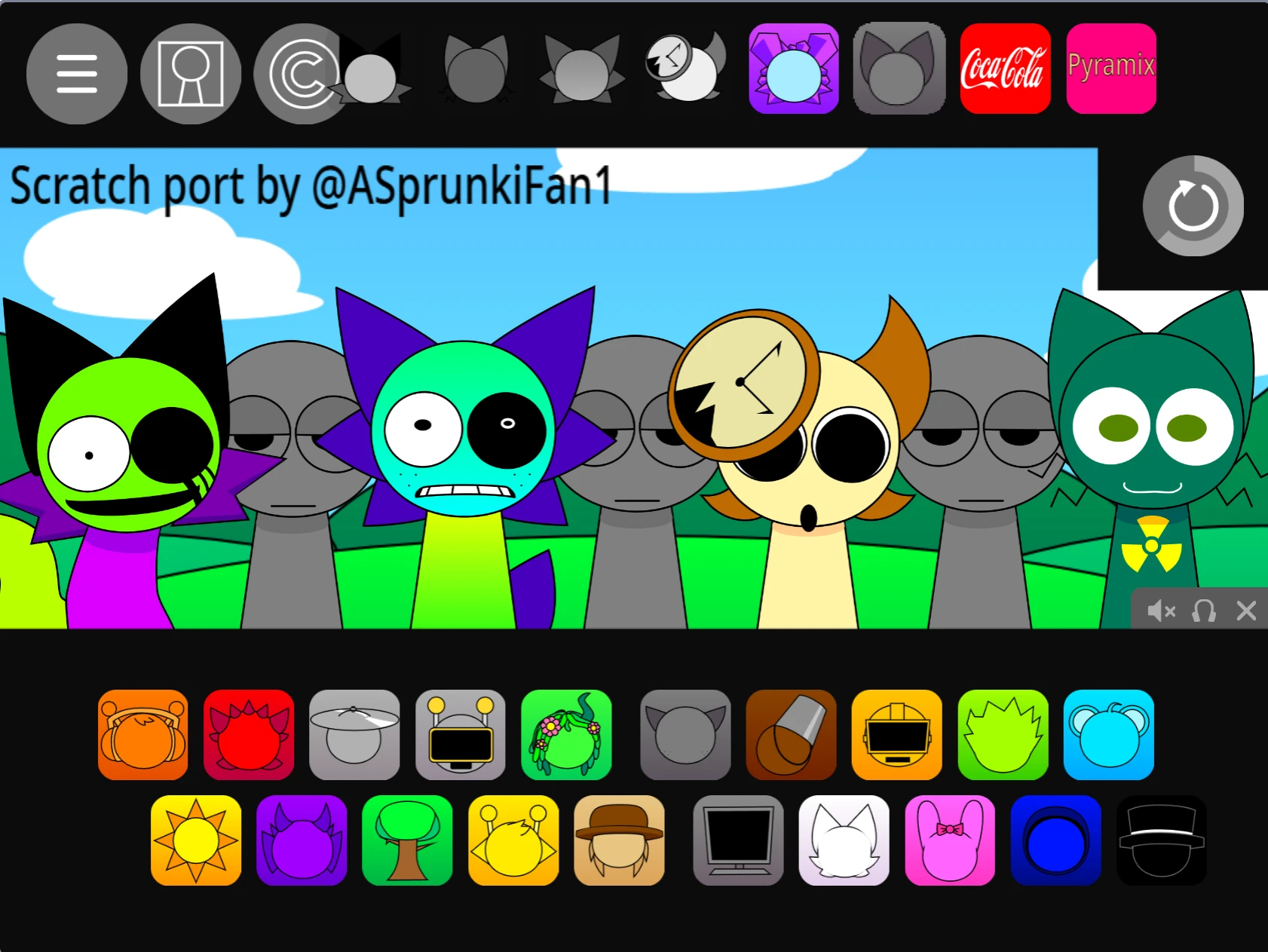 Sprunki Pyramixed 0.9 sound mixing interface