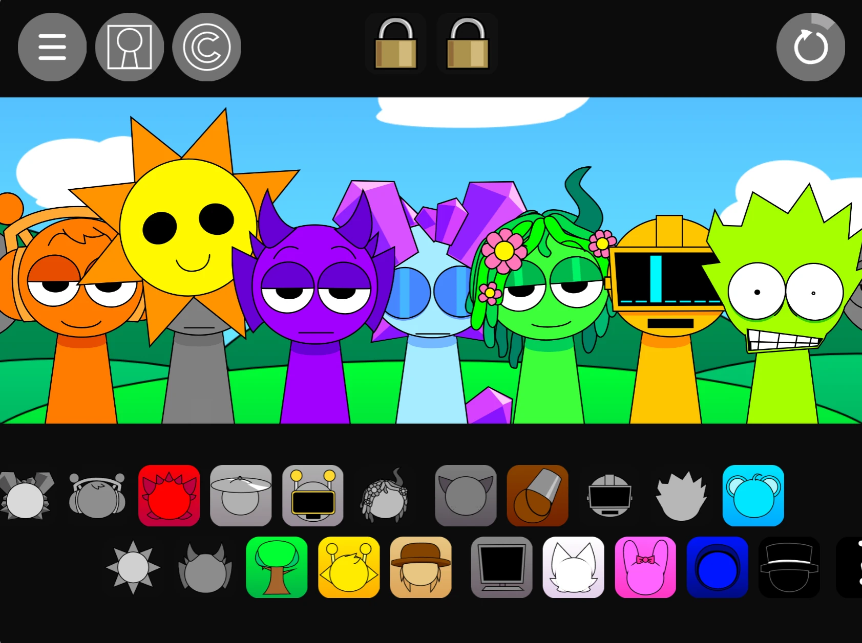 Special horror animation effects in Sprunki Pyramixed music game