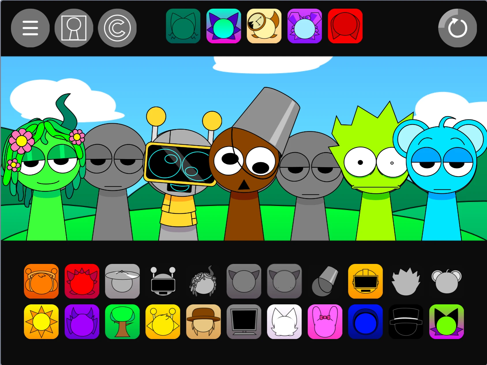 Sprunki Pyramixed 0.95 But Edited character selection