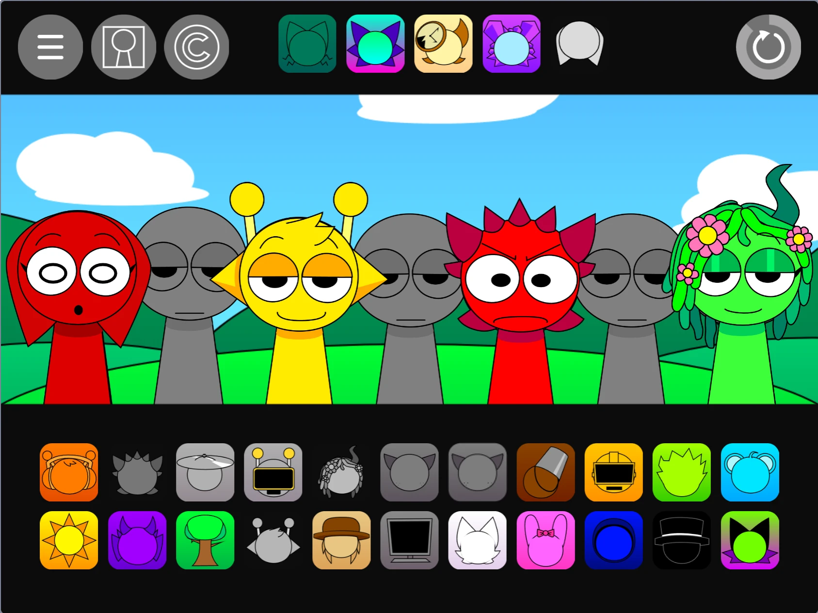 Sprunki Pyramixed 0.95 But Edited sound mixing options