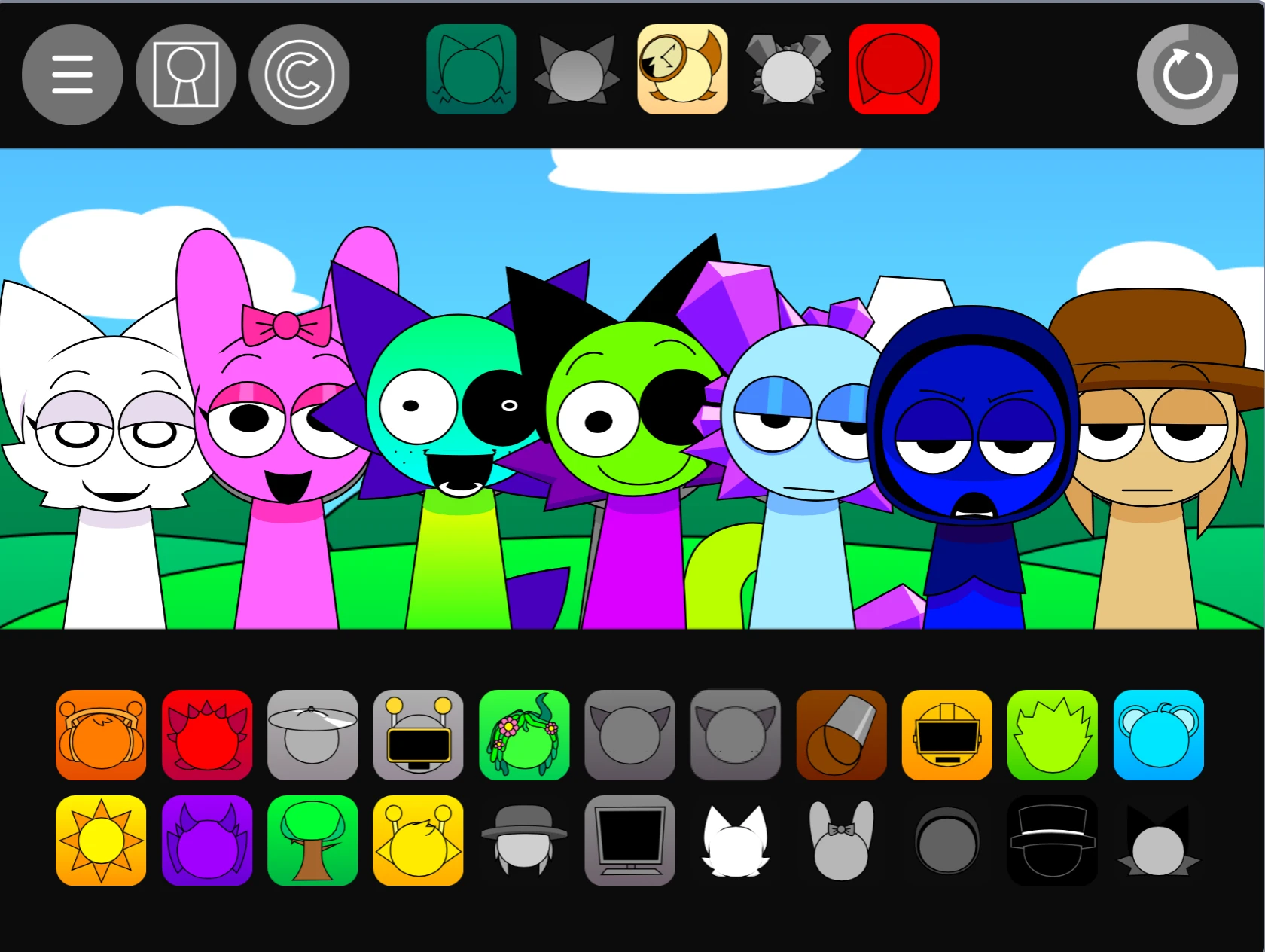 Sprunki Pyramixed 0.95 beat creation interface