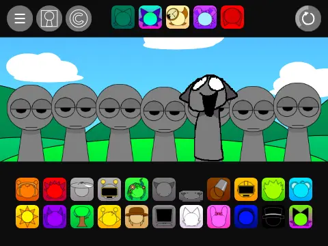 Sprunki Pyramixed 0.95 enhanced music rhythm game logo with updated characters