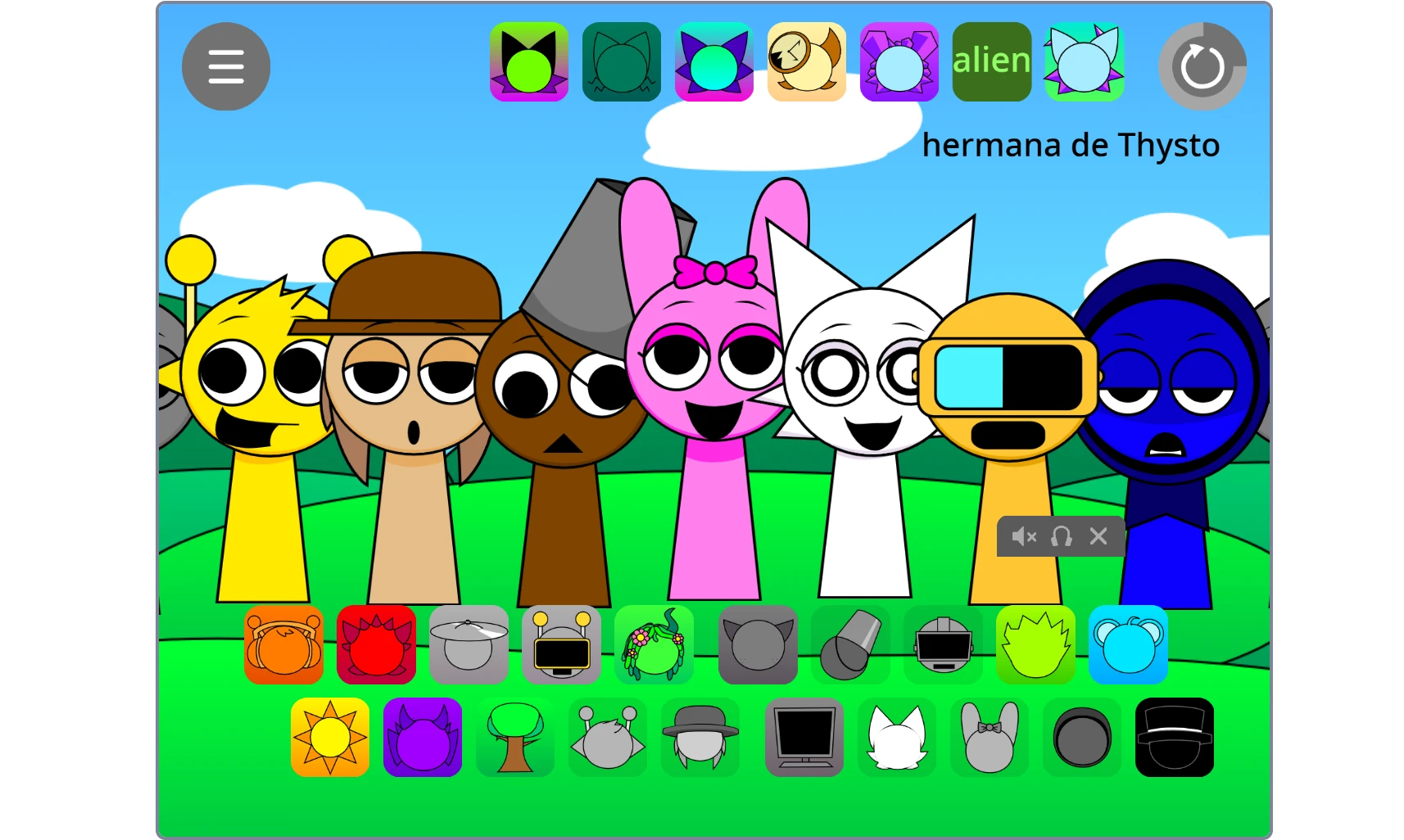 Sprunki Pyramixed Classic sound library and options